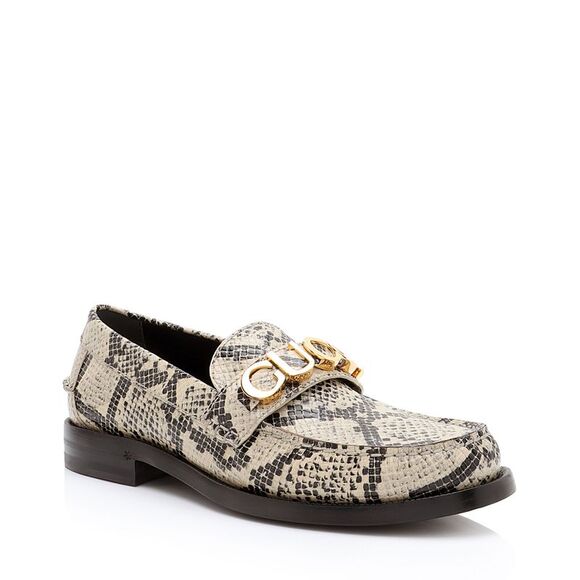 Gucci Shoes - Gucci Python Embossed Logo Loafers - Size 7.5 / 37.5